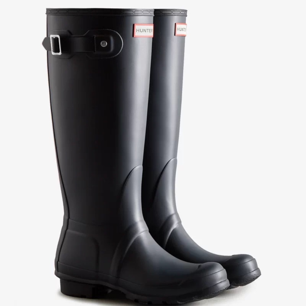 Hunter Original Tall Rain Boots, Matte Black, Size M10/W11